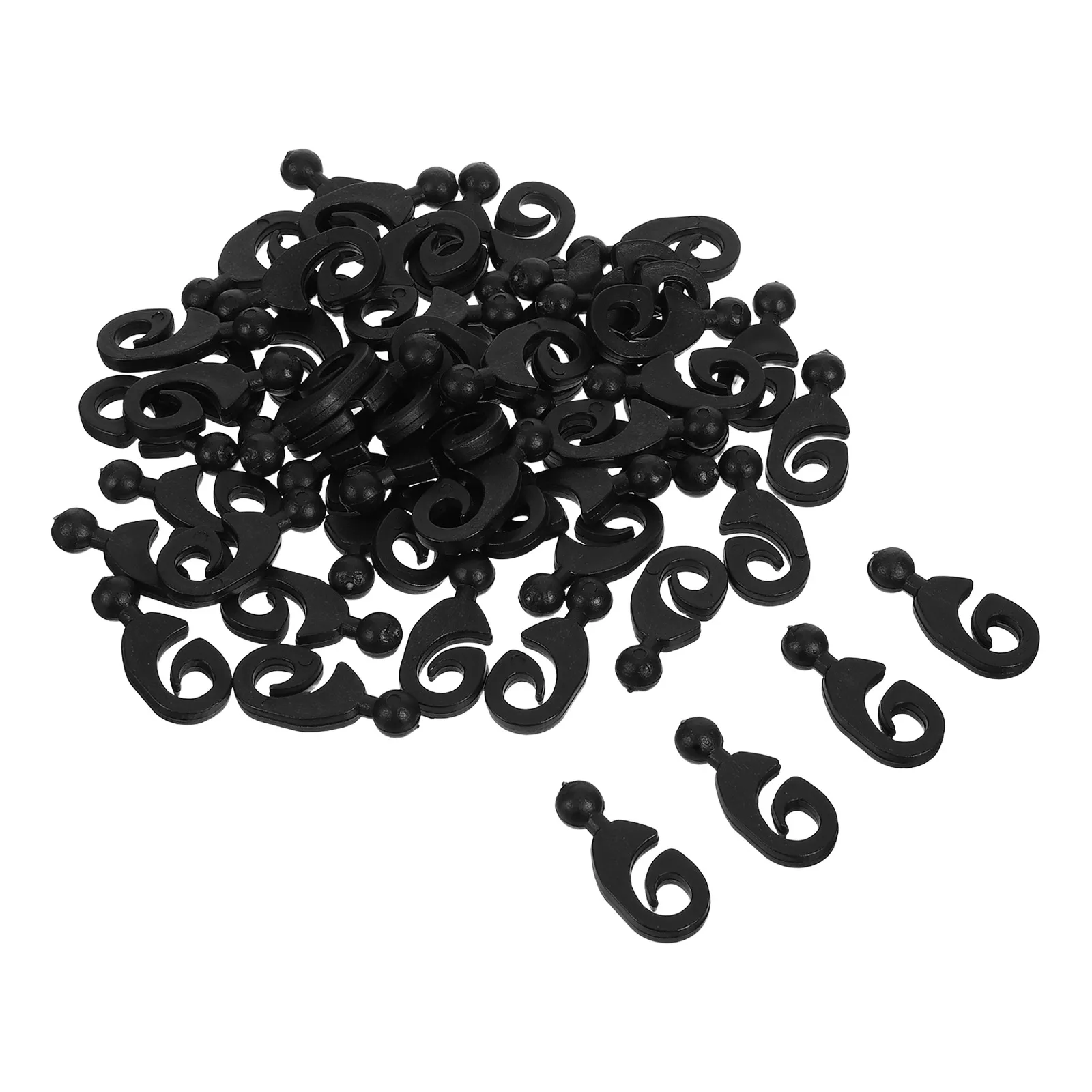 

30pcs Canopy Tents Curtain Track Heavy Duty Gazebo Hooks Sunshade Privacy Black Reusable Tent Accessories Windproof Universal