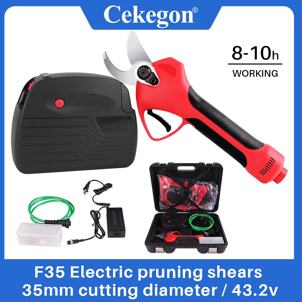 43.2V Electric Pruning Scissors Pruning Shears Rechargeable Garden Pruner Secateur Branch Cutter Cutting Tool + 1x Battery