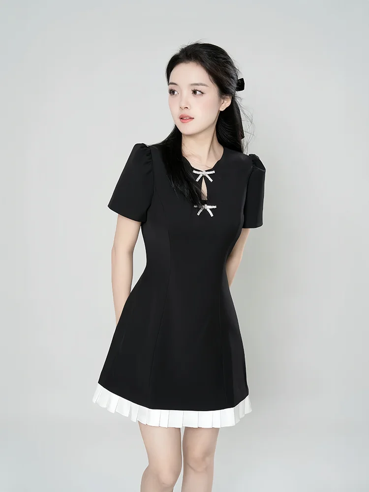 

Ele Bla Dr for Rich Girls Birthday Par Women's Faionable Dr Miu Sle Knot Polyester Fiber