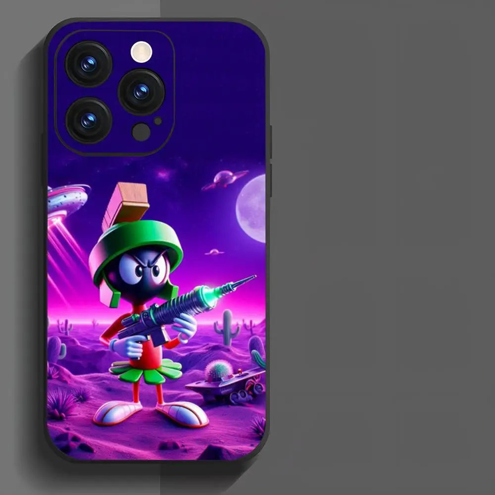 1-PC Game Aboust M-Marvin The Martian MINISO Phone Case For Iphone 16 15 14 13 11 12 Pro Max Xr X Xs 8 7 Plus Black Soft