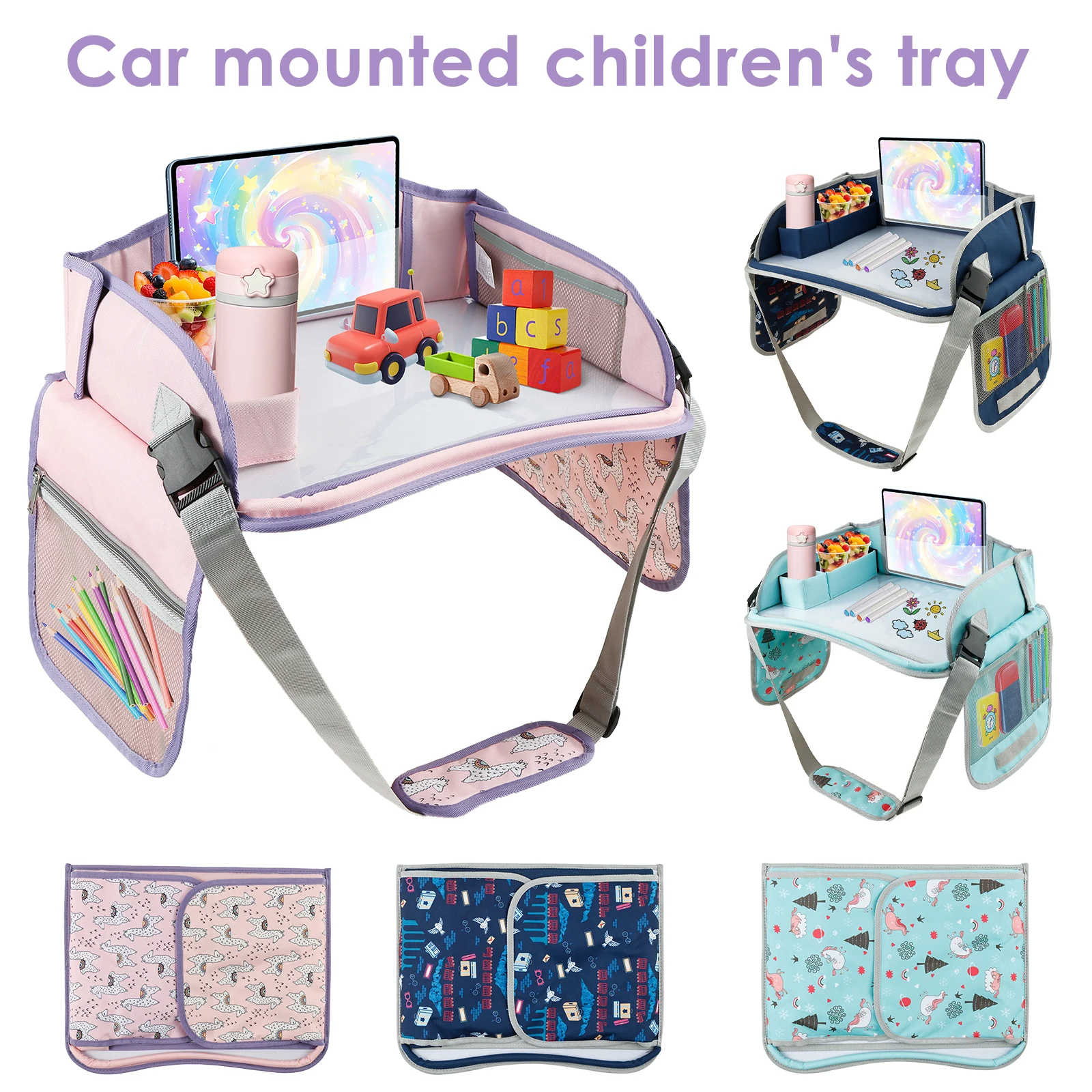

Поднос для автокресла для детей, полиэстер, дорожный стол и органайзер для малышей с мягким плечевым ремнем, забор для детского защитного сиденья