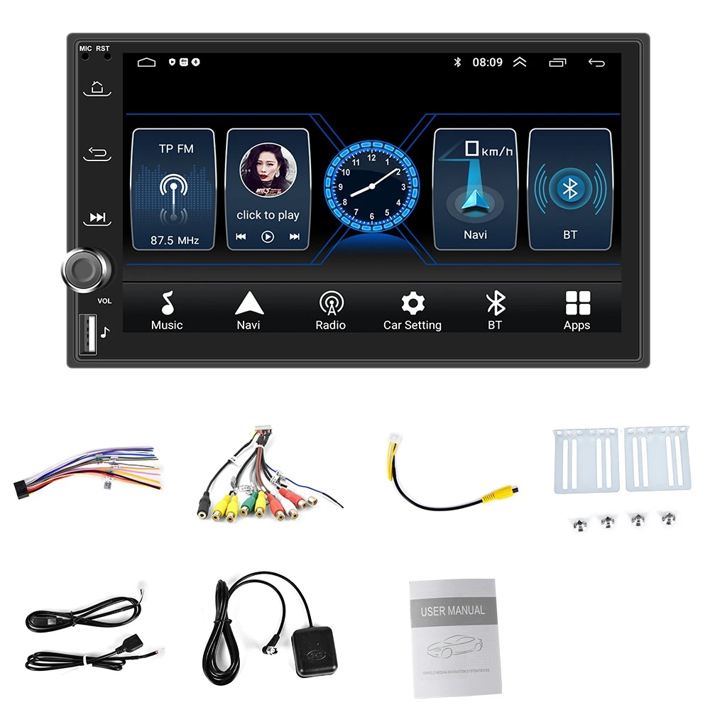 

Car Radio 2Din Android 10 7Inch Car Multimedia Player Carplay Android Auto for-Nissan Hyundai Kia Toyota B