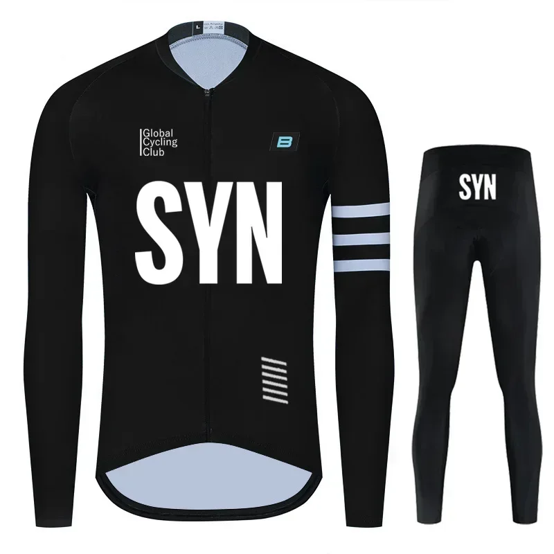 New SYN BIEHLER Team Autumn Cycling Jersey Set Ropa Ciclismo Men Long Sleeve Bike Clothing MTB Maillot Road Bicycle Bibs Uniform