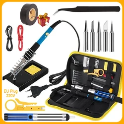 20-IN-1 Soldering Iron Kit Welding Tool, Soldering Kit with LCD Digital Multimeter, 60W Soldering Iron with 5 Extra Tips, Stand