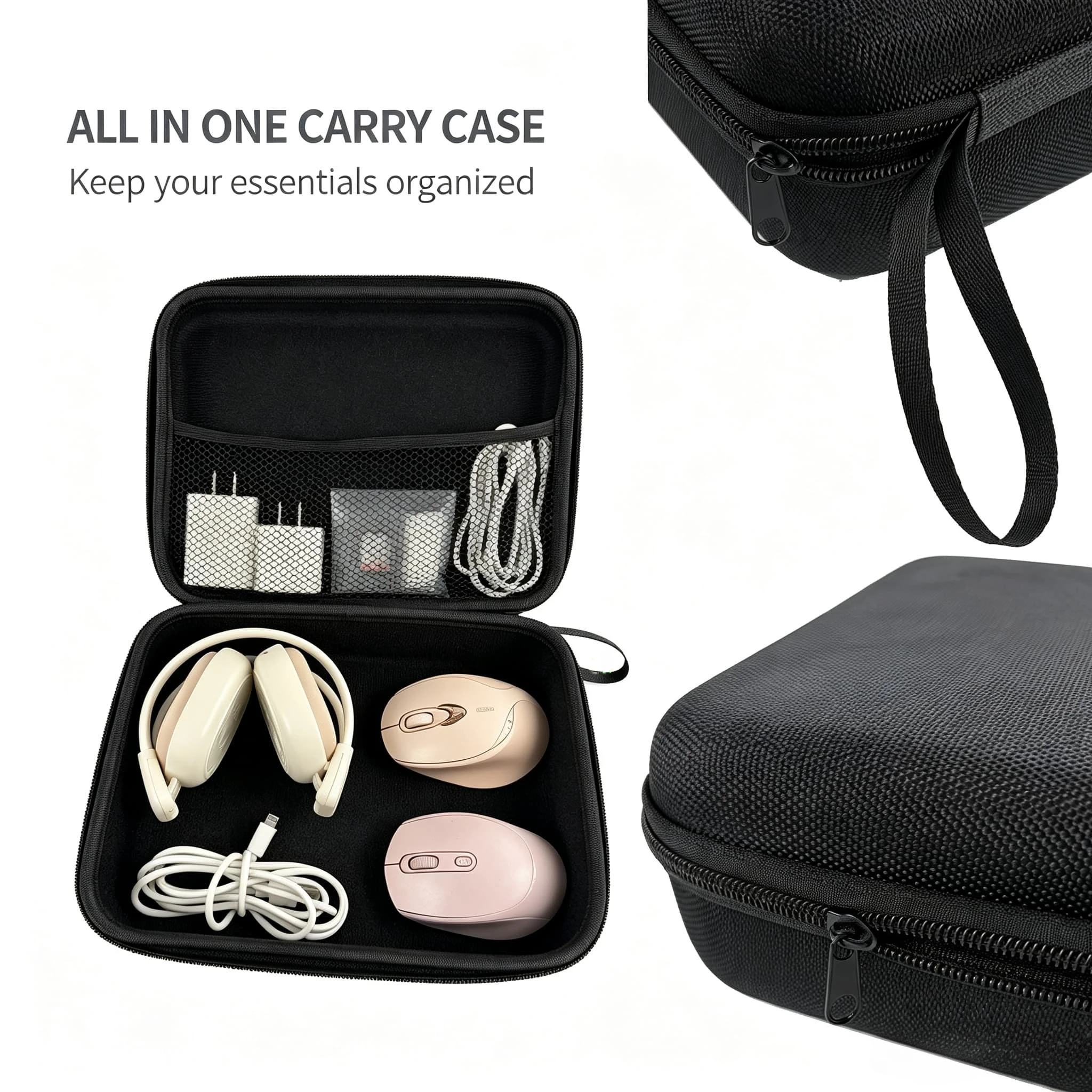 Tech Accessories Hard Case - Bolsa de Armazenamento Portátil para Viagem