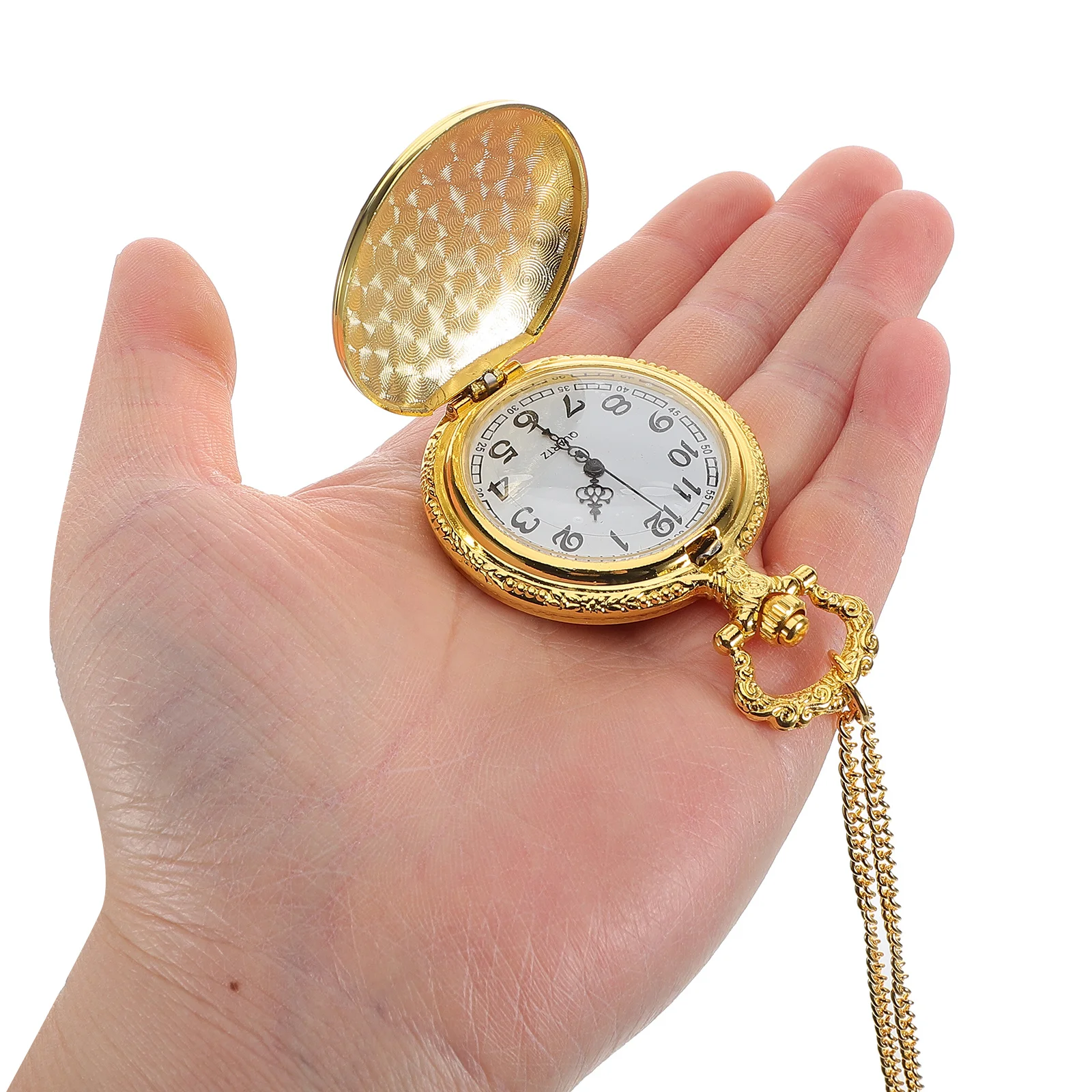

Unique Zodiac-Themed Pocket Watch Large Dial Flip Design Metal Watch for Men Women Traditional Elegant Accessory