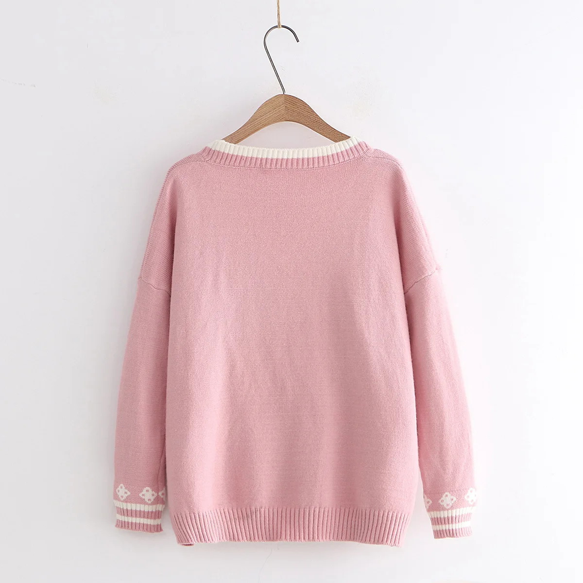 Korobov jesień zima nowy długi rękaw sweter kobiet swetry słodki V Neck Jumper Femme Kawaii dzianiny Sueter Mujer znosić