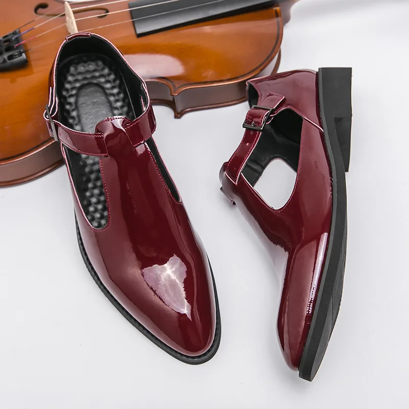 

Buckle Strap Men Business Shoes Wedding Party Dress Shoes Men Summer Hollow Leather Sandals Designer Slip-on Mens Casual Loafers