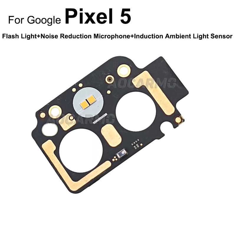 Aocarmo For Google Pixel 5 Induction Sensor Flash Light Sensor Top Noise Reduction Microphone Flex Cable Repair Replacement Part