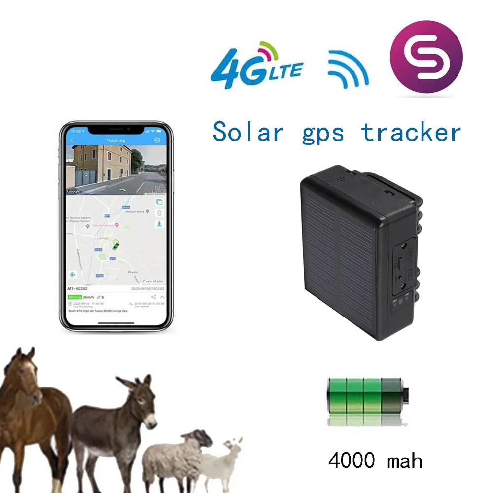 Mini Solar GPS Tracker RF-V24 2G 4G 4000mAh WIFI Cattle Cow Sheep Horse Camel Pets Tracking Device Person pet smart gps locator