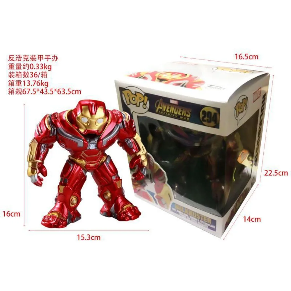 FUNKO POP Marvel شخصيات الحركة الشخصيات الشعبية الشهيرة ثور ثانوس الرجل الحديدي Hulkbuster نموذج الحلي هدية الكريسماس للطفل