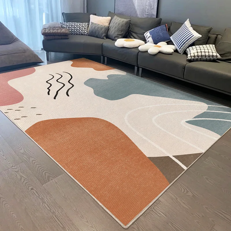 

Modern Nordic Style Carpets Geometric Rugs Non-Slip Living Room Bedroom Home Decor Wool Blend Floor Mat Free Shipping