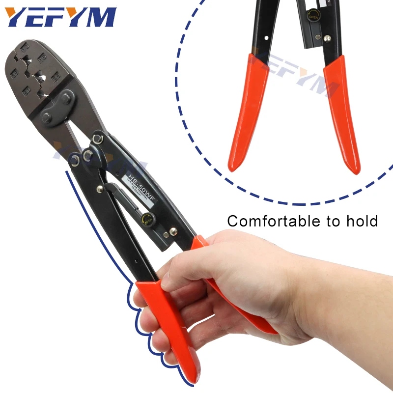 Large Tube VE TE Terminal Crimping Tool Pliers Max(150mm²) Clamp Crimper Crimp Ferrule Connector Cable End Sleeves HS-50WF