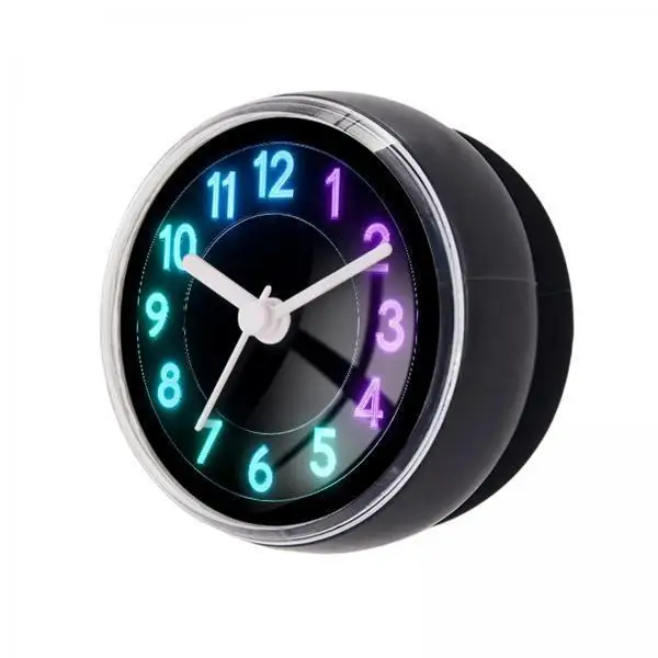 Waterproof Clock Bathroom Analog Round Easy Install for Shower Mirror Refrigerator Door Use