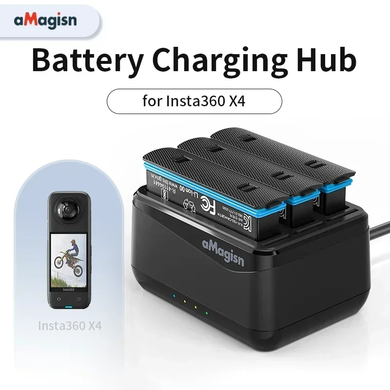 

Battery Charging Hub for Insta360 X4 Portable Battery Charger for X4 Action Camera Accessories