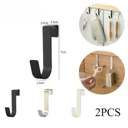 2PCS Metal Hooks Kitchen Cabinet Door Back Hook Bathroom Hanging Rack Clothes Hat Towel Hanger Storage Hook Office Accessories