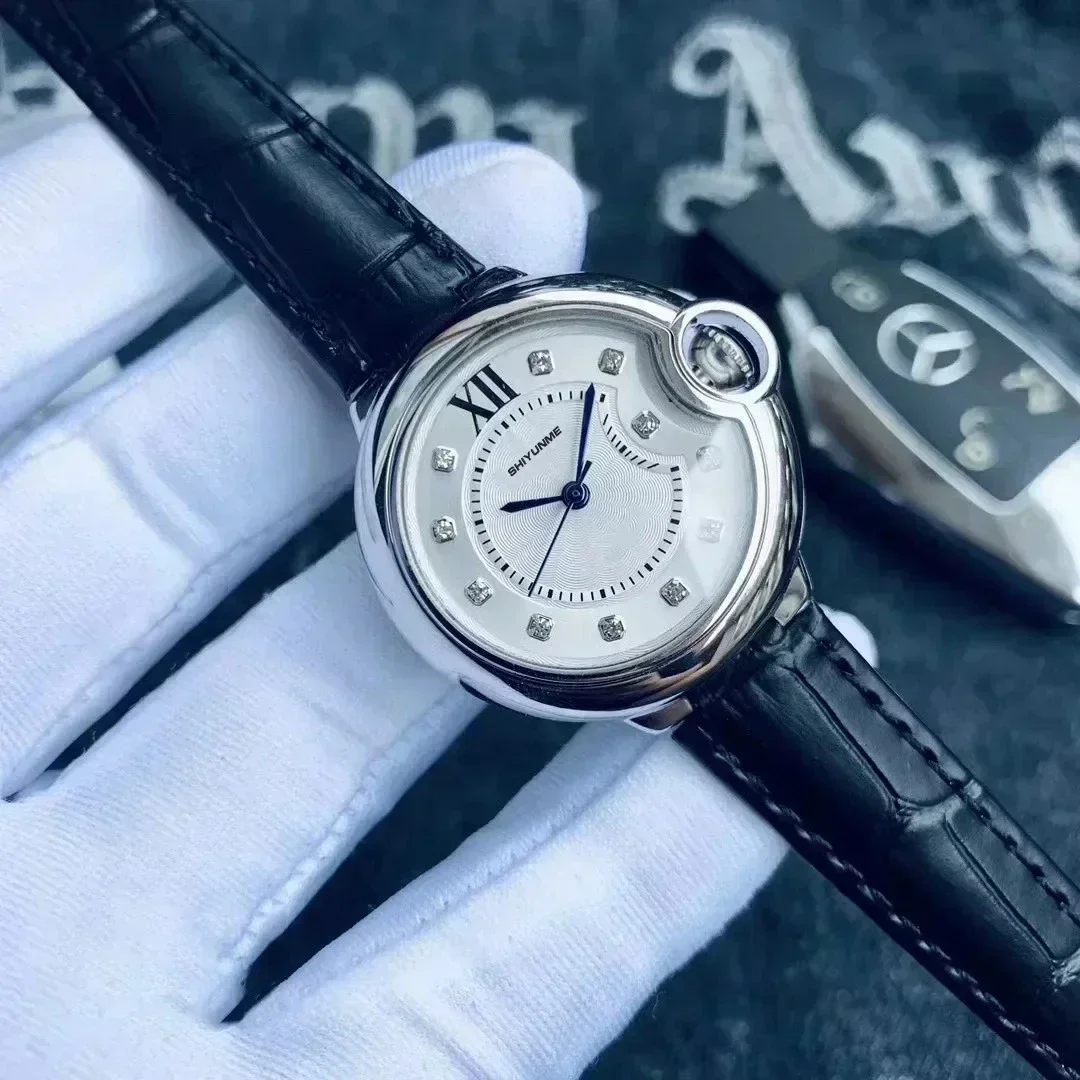 WATCH1 Store 904L ساعة بالون ميكانيكية أوتوماتيكية للجنسين بمينا روماني أزرق وأبيض وفضي وذهبي من الفولاذ المقاوم للصدأ