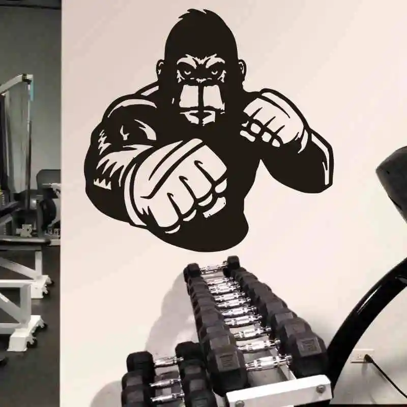 Orangutan Boxing Wall Sticker Kick Boxer Play Glove Free Combat Vinyl Striker Home Decoration Wall Decor Pugilism Car Decal