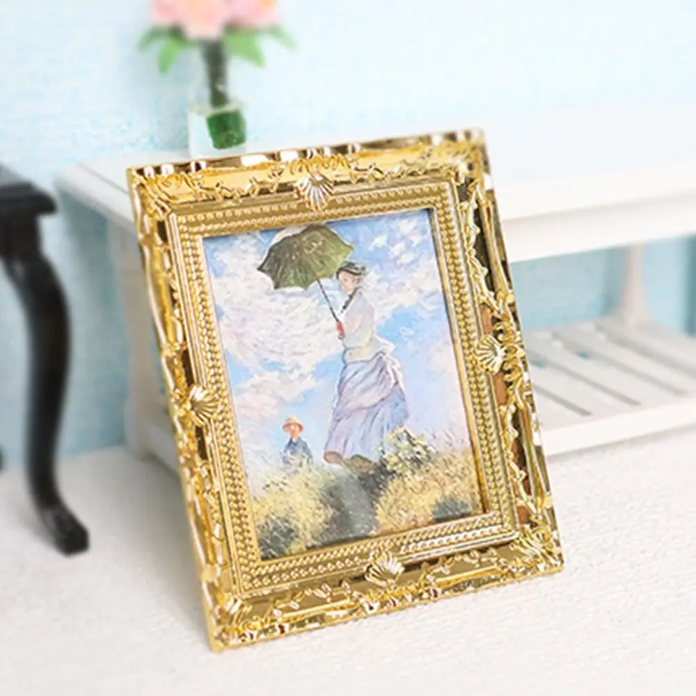 4 styles Crafts 1/12 Simulation Furniture Model Resin Photo Frame Doll House Decoration Dollhouse Miniature Accessories