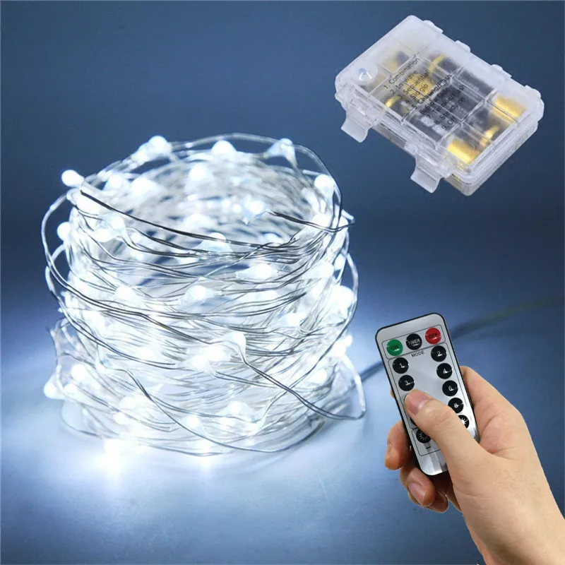 

DIY Fairy String Lights Waterproof Copper Wire Silver Wire LED Lighting with 8 Modes Remote Wedding House Party Decoration