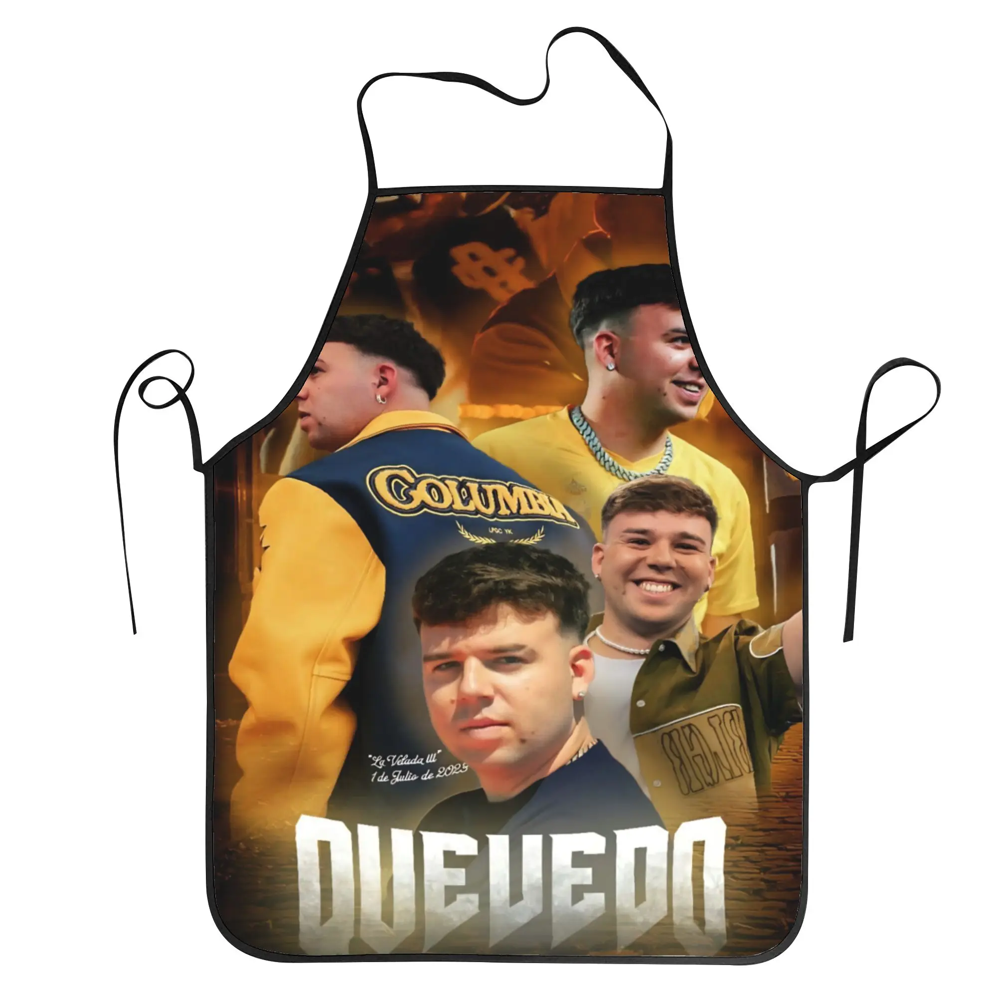 

Фартук с графическим рисунком Rapper Quevedo, милые кухонные аксессуары для дома, фартуки для маникюра и ресторанов без карманов