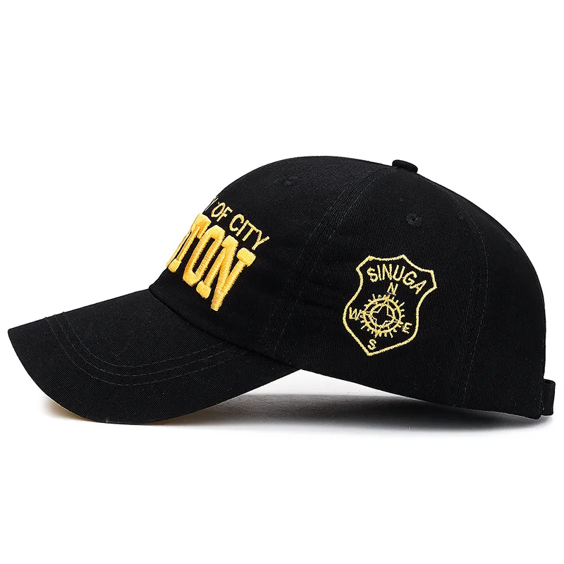 Boston 3D Letter Embroidered Baseball Cap For Women Men Casual Outdoor Sports Curved Brim Visor Hats Unisex Hip Hop Dad Caps