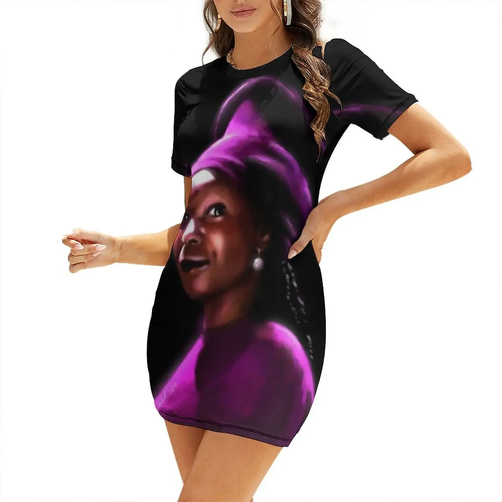 

Space listener Short-Sleeved Dress sexy dress women's clothing trend 2025 evening dresses women dress for woman