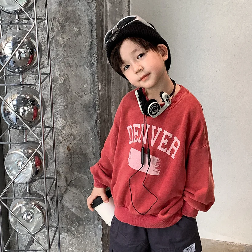 

Children's SweatshirtKids Fleece Sweatshirt Sweatpants Set Boys Long Sleeve T-Shirt Crew Neck Base Shirt Top