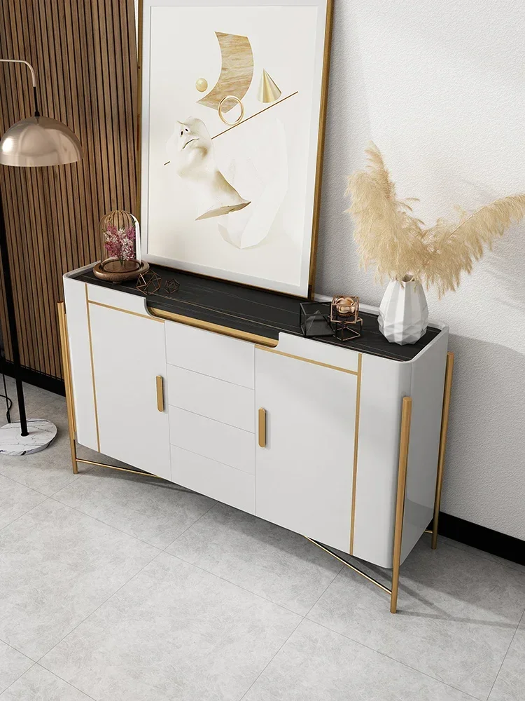 Light Luxury Rock Plate Dining Side Cabinet Modern Simple Household Porch Cabinet Nordic Restaurant Light Luxury Multi-functiona
