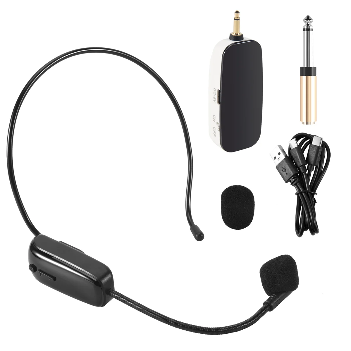 New 2 in 1 Handheld UHF Wireless Microphone Professional Head-Wear Mic Volume Amplifier for Speech Teaching