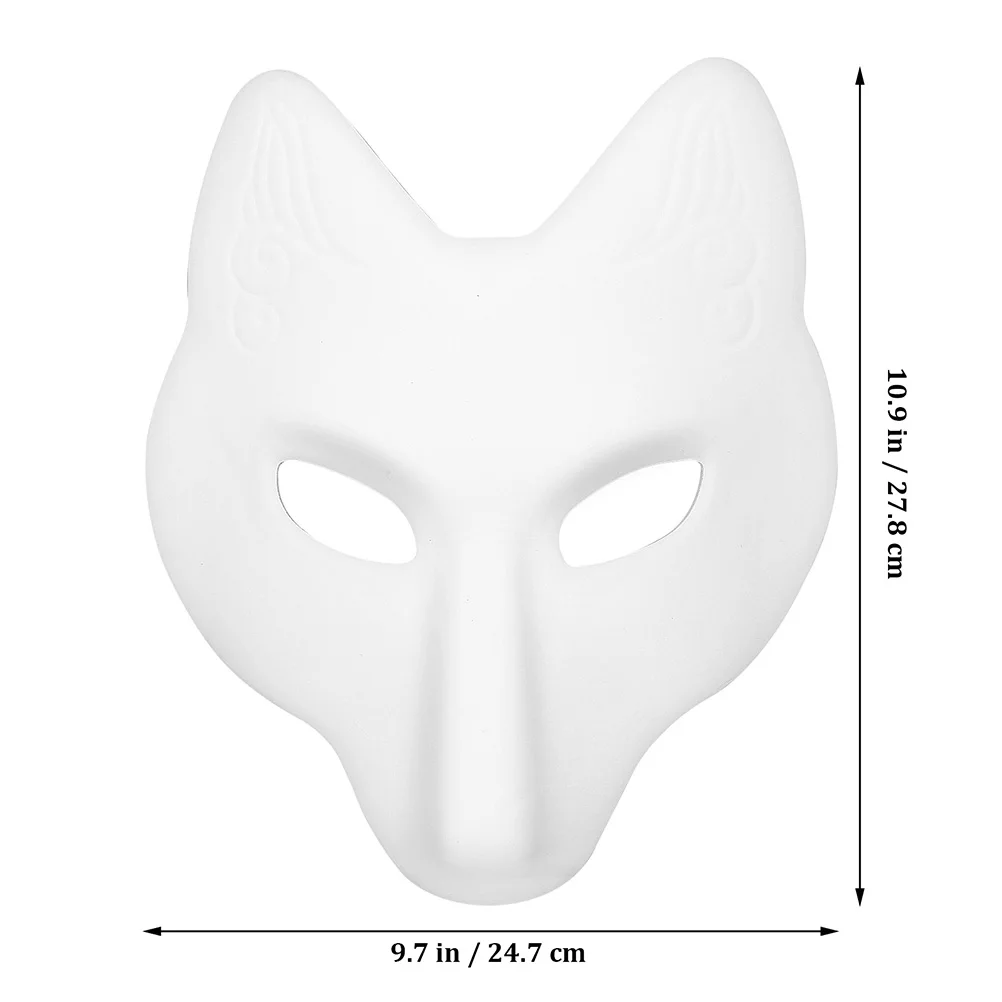 

3 Pcs Fox Face Sentence Blank Masks to Decorate Halloween Hand Painted Costume Cosplay Masquerade LED