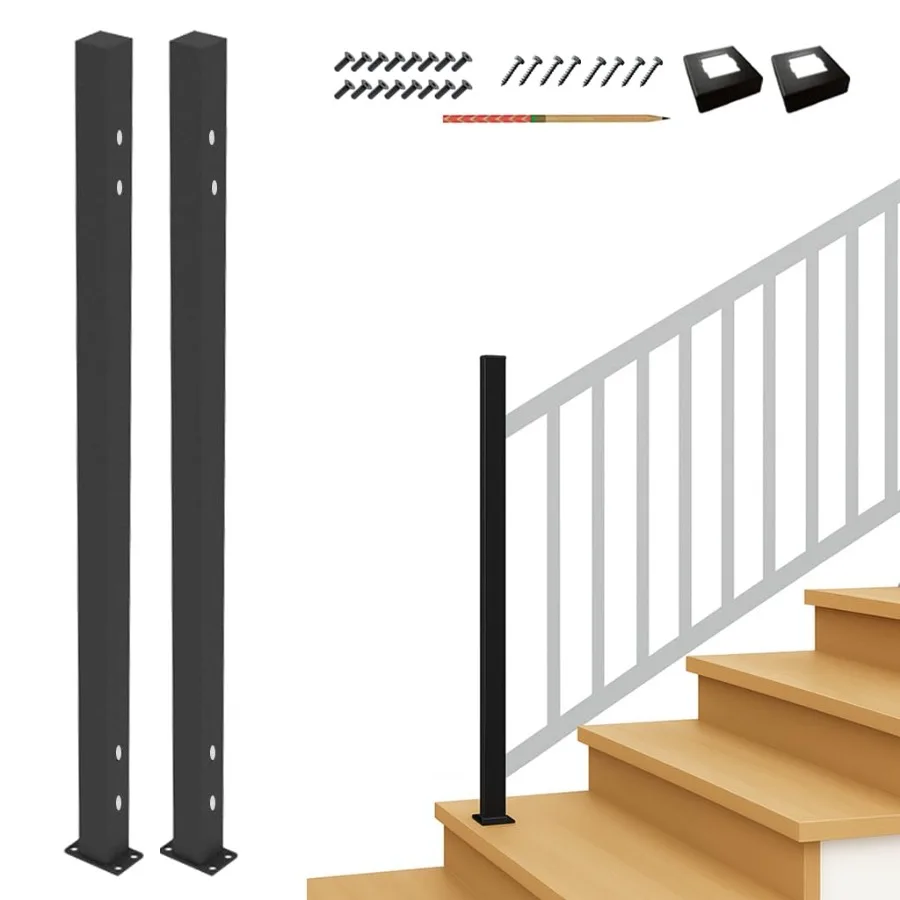 CR Fence Rail Guard Rail Stairs, 2X 36 End Posts, Compatible with V1 Guard Rail Stair Section Kit ONLY