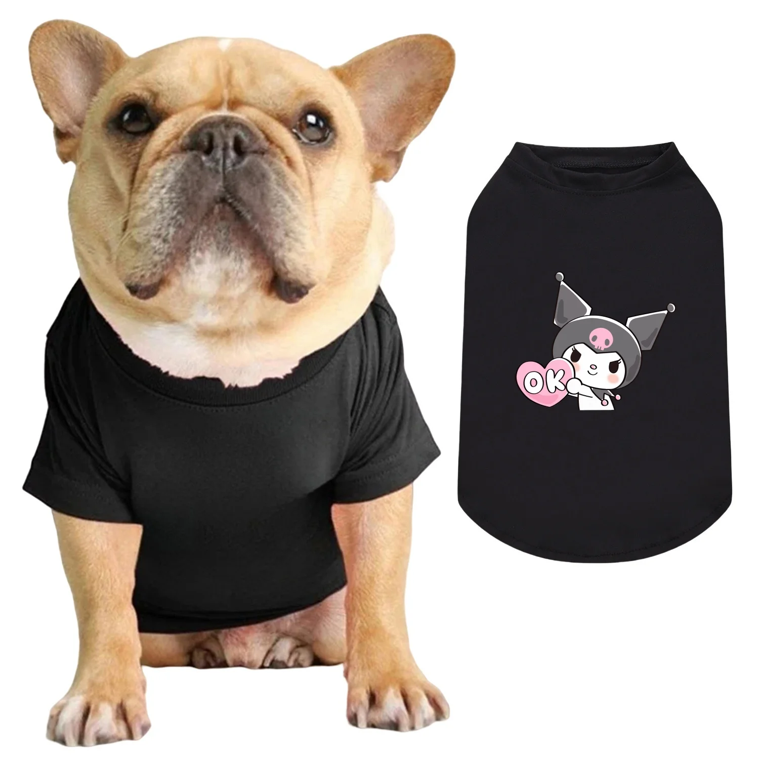 

Kuromi print pet short sleeved shirt, breathable and soft all season pet short sleeved T-shirt