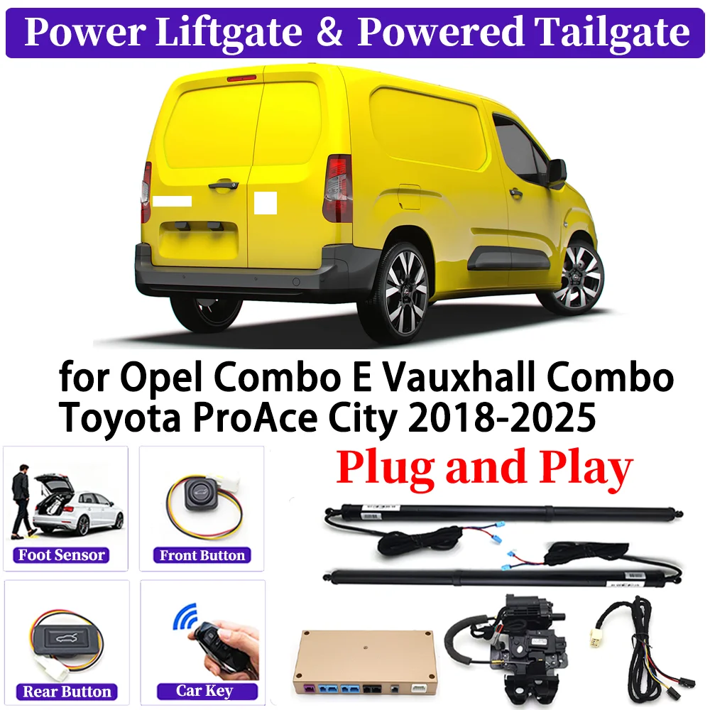 for Opel Combo E Vauxhall Combo Toyota ProAce City 2018-2025 Car Automatic Power Liftgate Smart Auto Electric Tailgate System