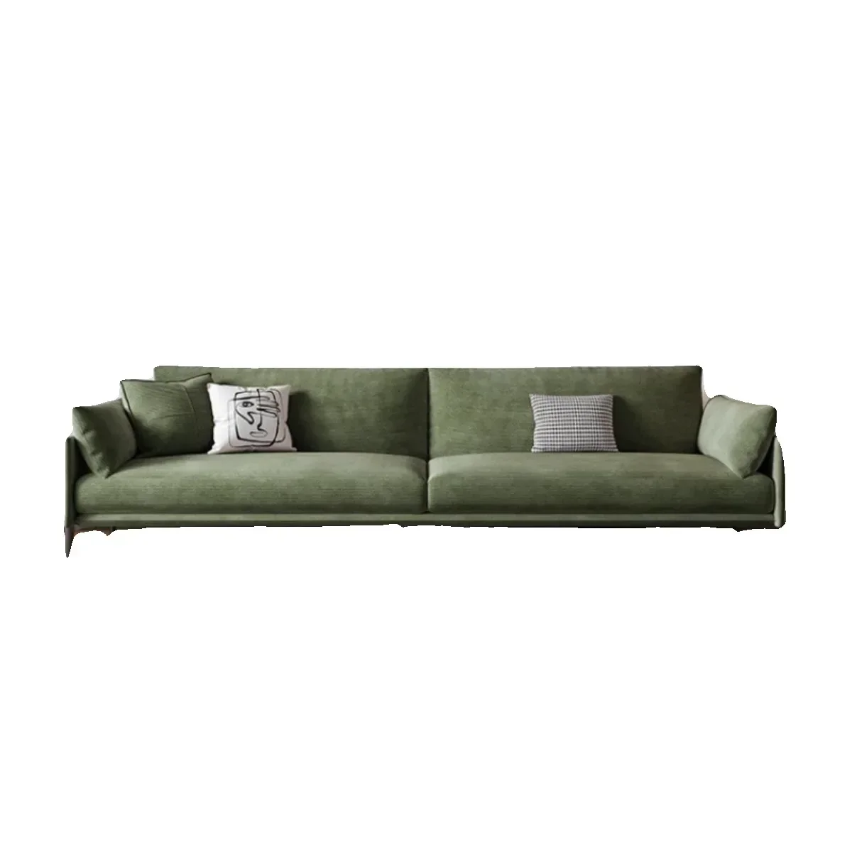 Sofa living room small apartment Italian light luxury flannel modern simple fabric latex sofa green