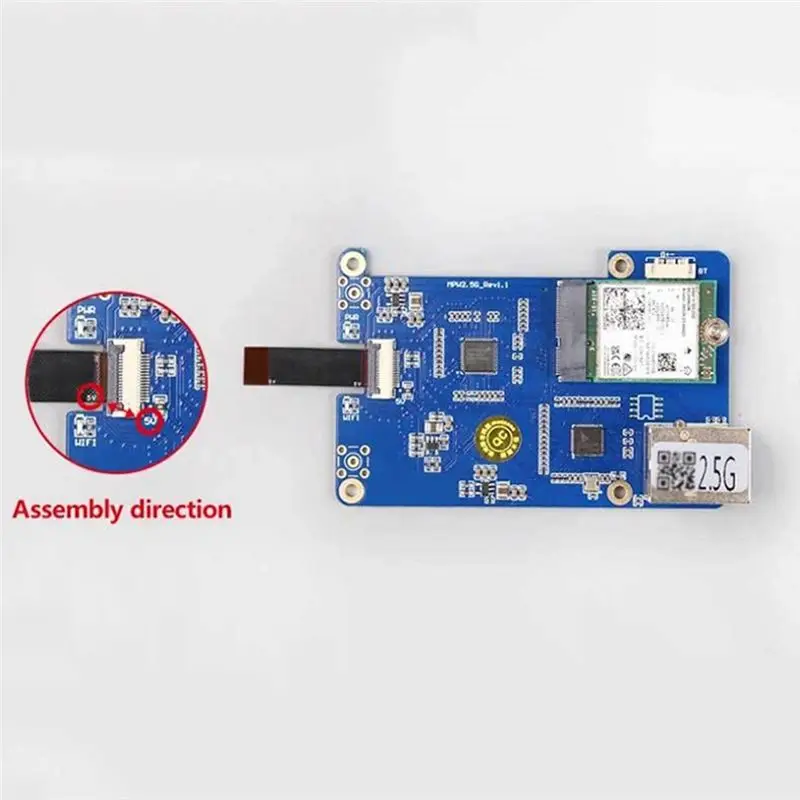 DT51 MPW2.5G for Raspberry Pi 5 Expansion Board PCIE to WiFi7 2.5G ETH with WiFi Module Antenna RTL8125 M.2 Ekey