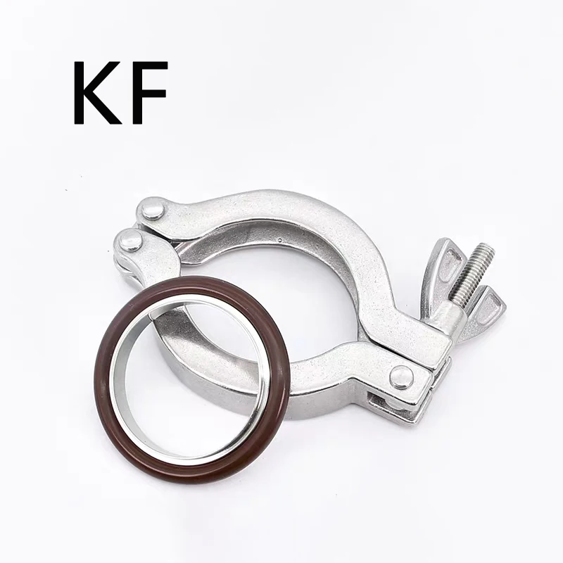 

KF vacuum bracket+fluorine rubber ring 304 stainless steel sealing quick installation clamp pipe fitting buckle O-ring25/40/50