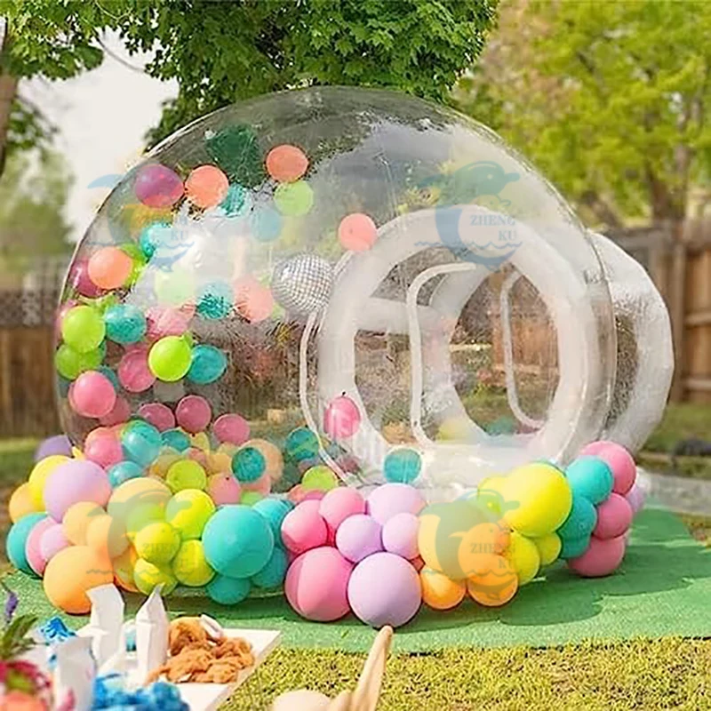 Camping Tent House Outdoor Bubble Houses with Jumping Tent Inflatable Transparent Dome Clear Bubble Tent House