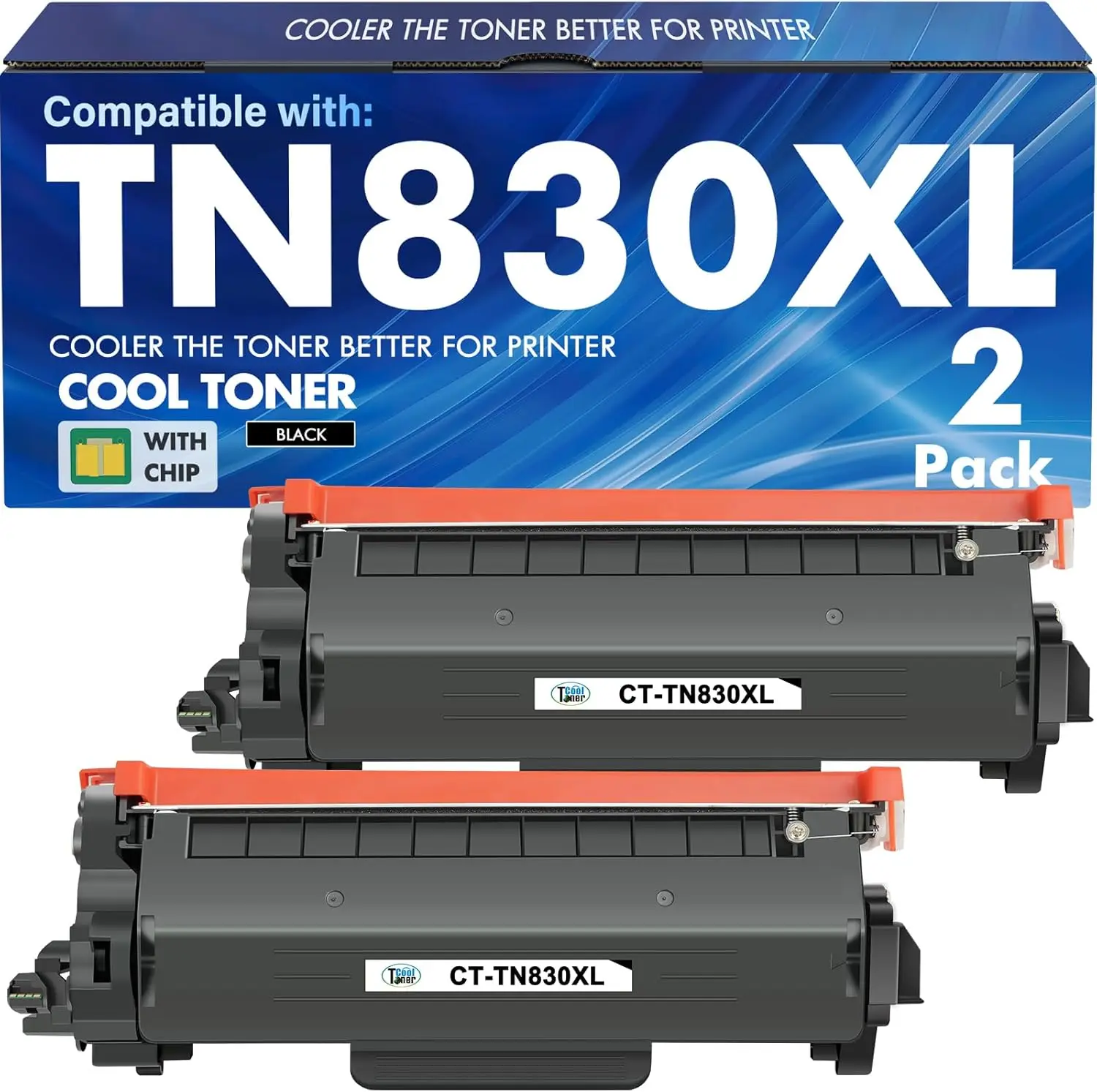 

2-Pack High Yield Black Toner Cartridge for Brother Printers, 3000 Pages Each