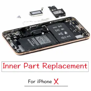 Bilashmart Inner Parts Replacement iPhone X Power Volume Button Ear Speaker Charing Flex Cable Metal Bracket Screws WiFi