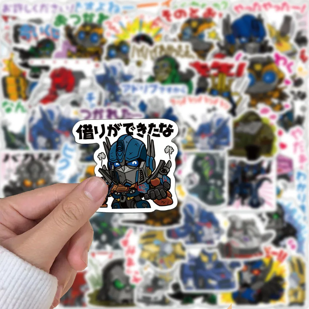 50 Sheets of Transformers Anime Peripheral Stickers Graffiti Stickers Decorative Stickers Optimus Prime Children Diy Stickers