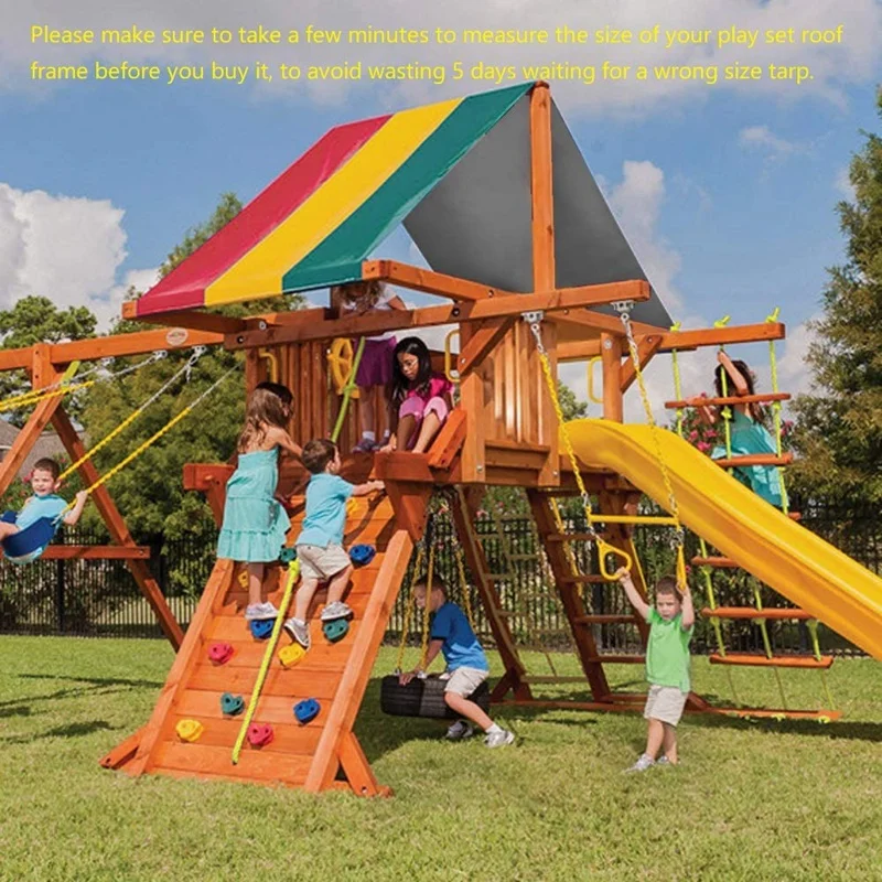 52 Inch X 90 Inch Swing Set Replacement Tarp For Play Set Outdoor, Multi-Color