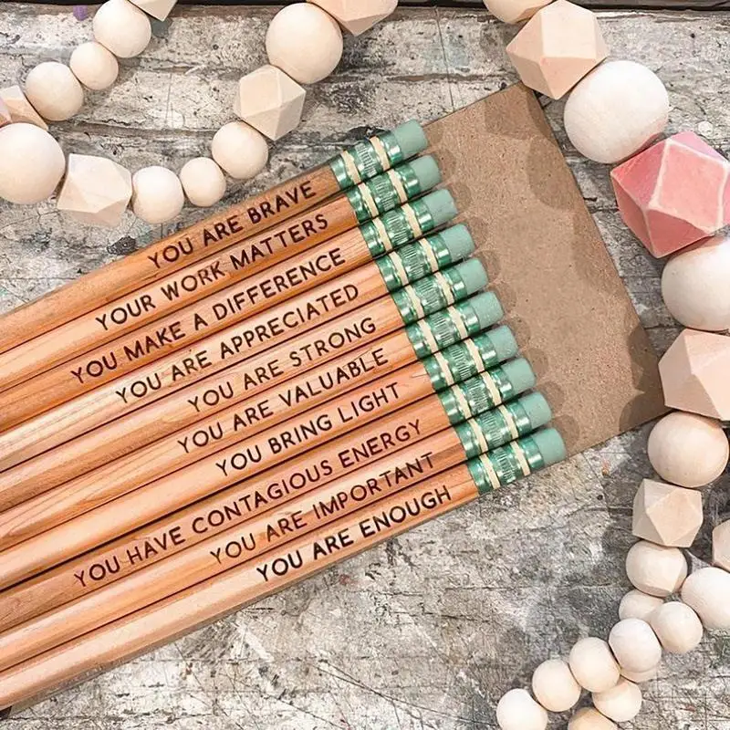 Colorful Pencils Classroom Pencils 10 PCS Cute Pencils With Encourage Positive Sayings Back To School Supplies For Kids Students