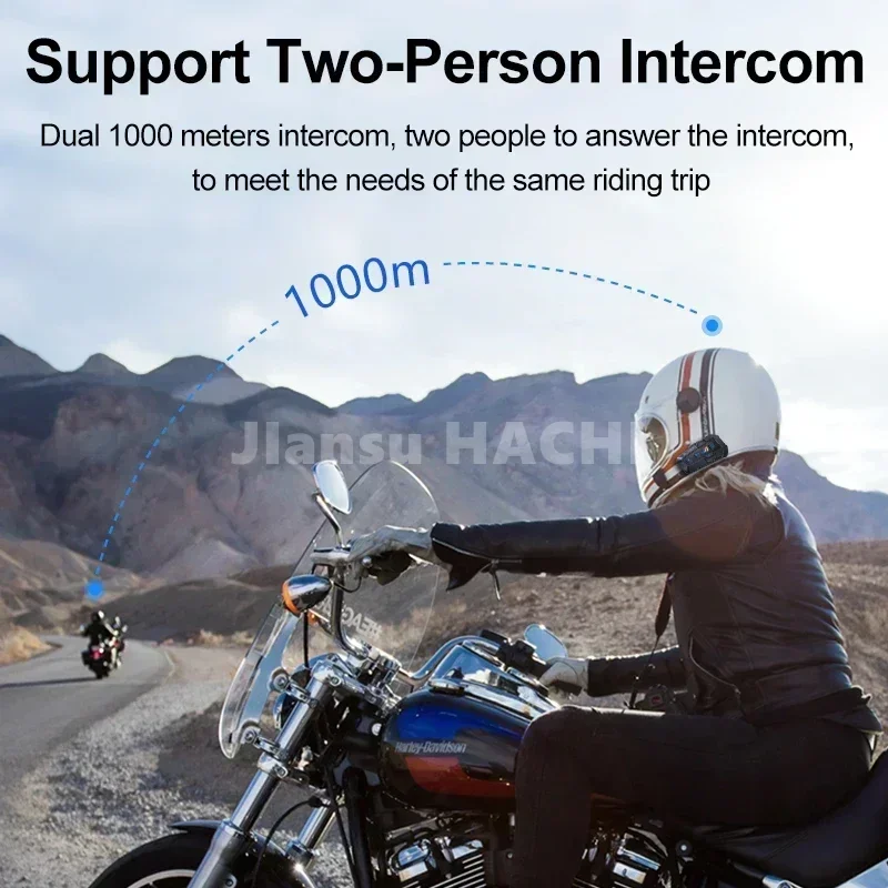 1/2Pcs Motorcycle Helmet Bluetooth Intercom Headset Wireless Interphone Intercomunicador Moto Waterproof HandsfreeCall Headphone