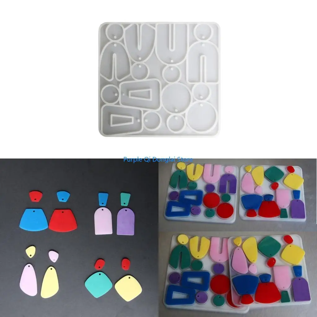 L21E Irregular Earrings Epoxy Resin Mold Geometric Eardrops Dangler Silicone Mould