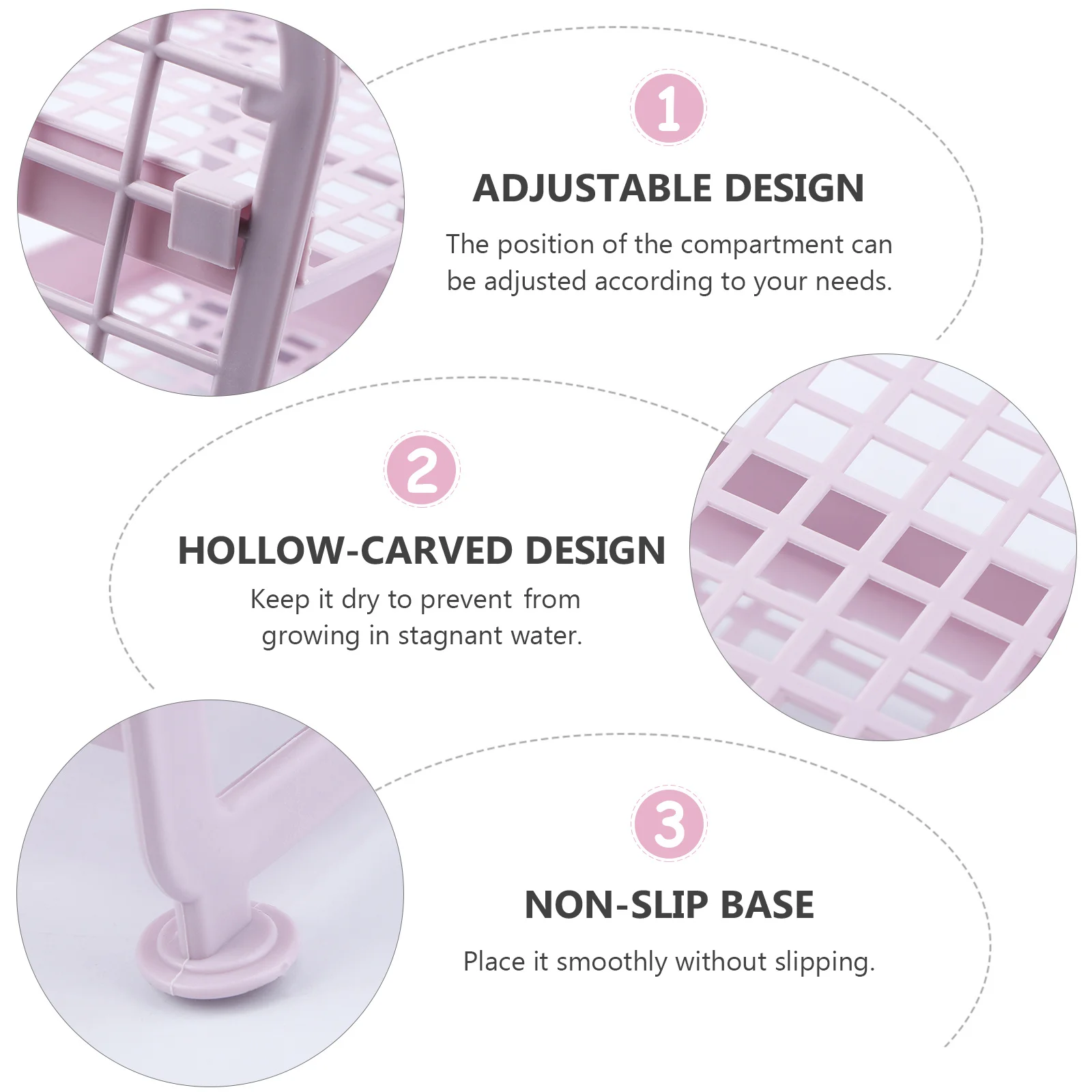 

4 Pcs Storage Shelves Kitchenware Holder Stand Plastic Shelf Double-layer Multi-layer Bathroom Rack Cabinet