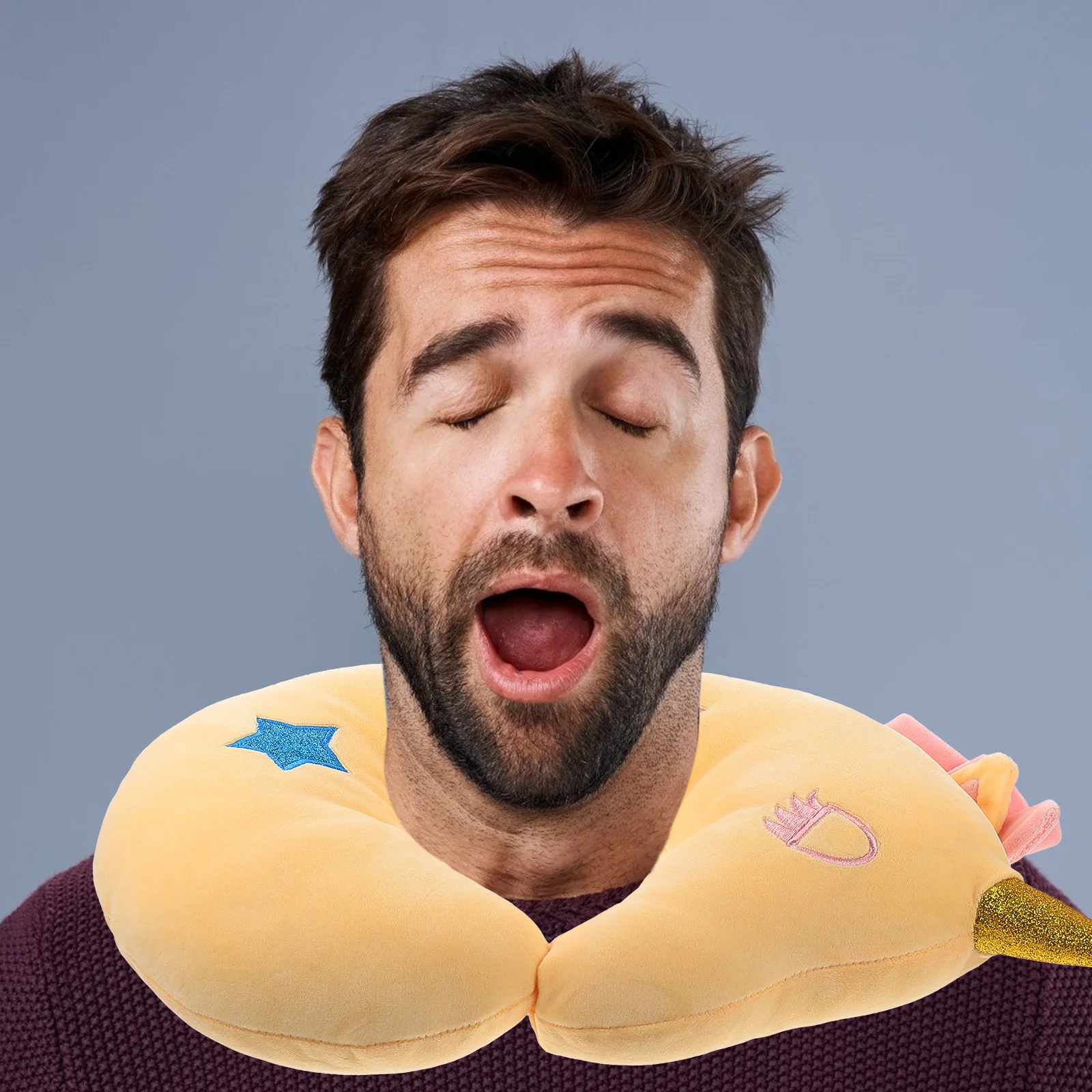 

Cartoon Unicorn Shape U-Shaped Neck Pillow Comfortable Neck Support Pillow for Travel Office Sleeping Desk Sleeping Cushion