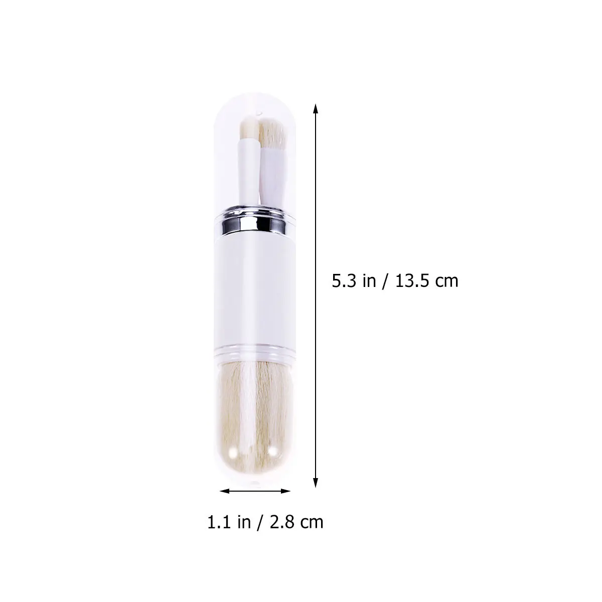 مجموعة فرش مكياج متعددة الوظائف برأس مزدوج محمولة 4 في 1، أدوات مدمجة مع حقيبة للسفر للاستخدام اليومي باللون الأبيض #6