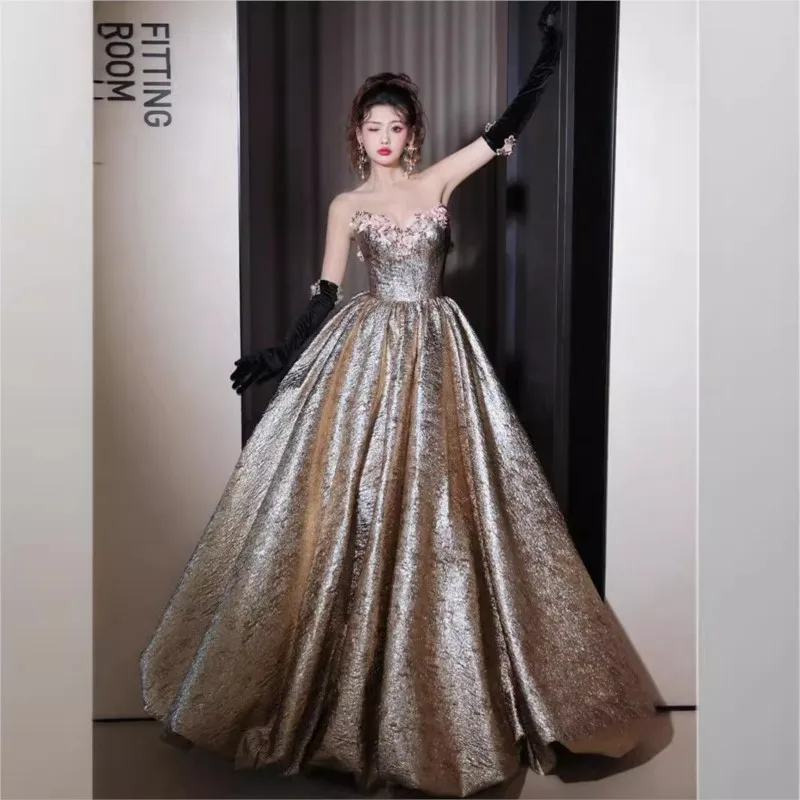 

Light luxury toasting banquet performance ball dress