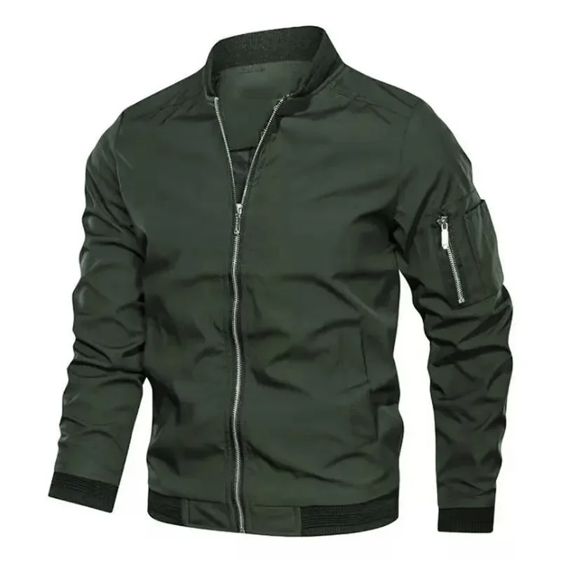 

Windproof Cycling Men's Jacket Autumn Thin Long Sleeve Baseball Uniform Jacket Solid Zipper Casual Jacket Outdoor Sports Coat